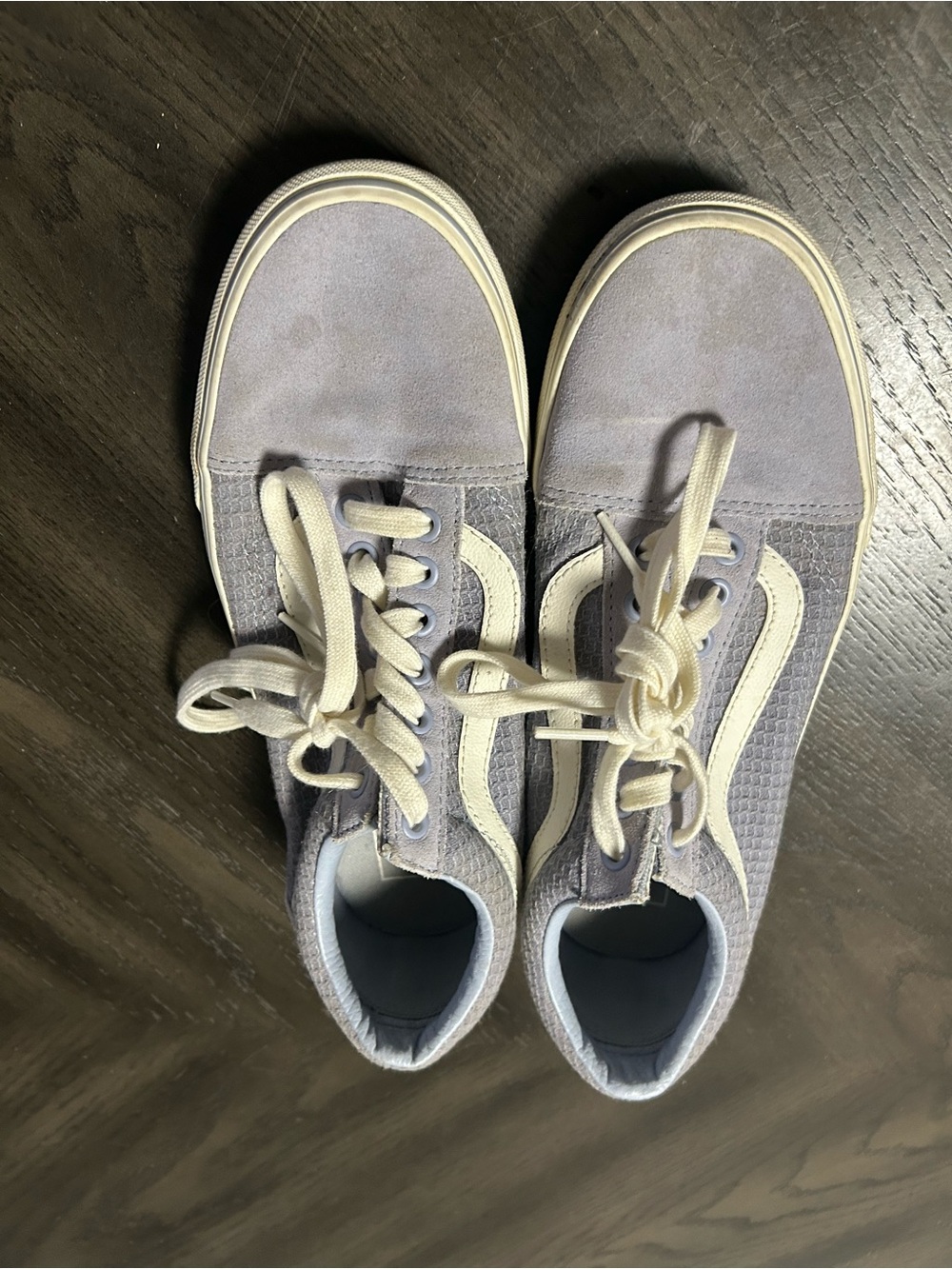 Vans women Suede Skate Shoes in Light Lavender with Cream Stripe